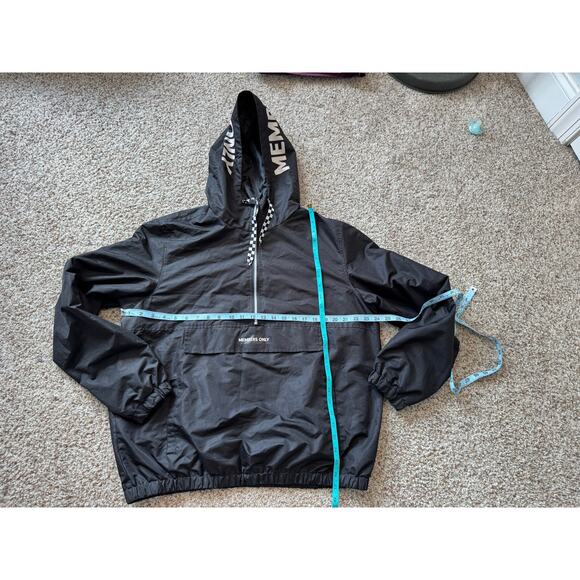 MEMBERS ONLY  1/2 zip Jacket/coat size Lg, Black; Windbreaker, Pullover, Hooded - Picture 3 of 11